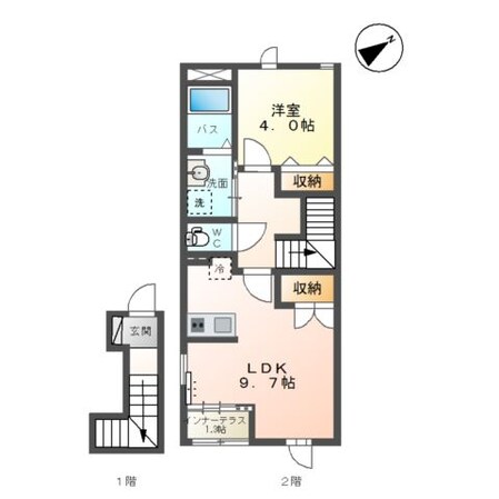 渡利新築アパートの物件間取画像